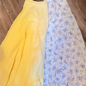 Floral Yellow and Blue Skirt Bundle